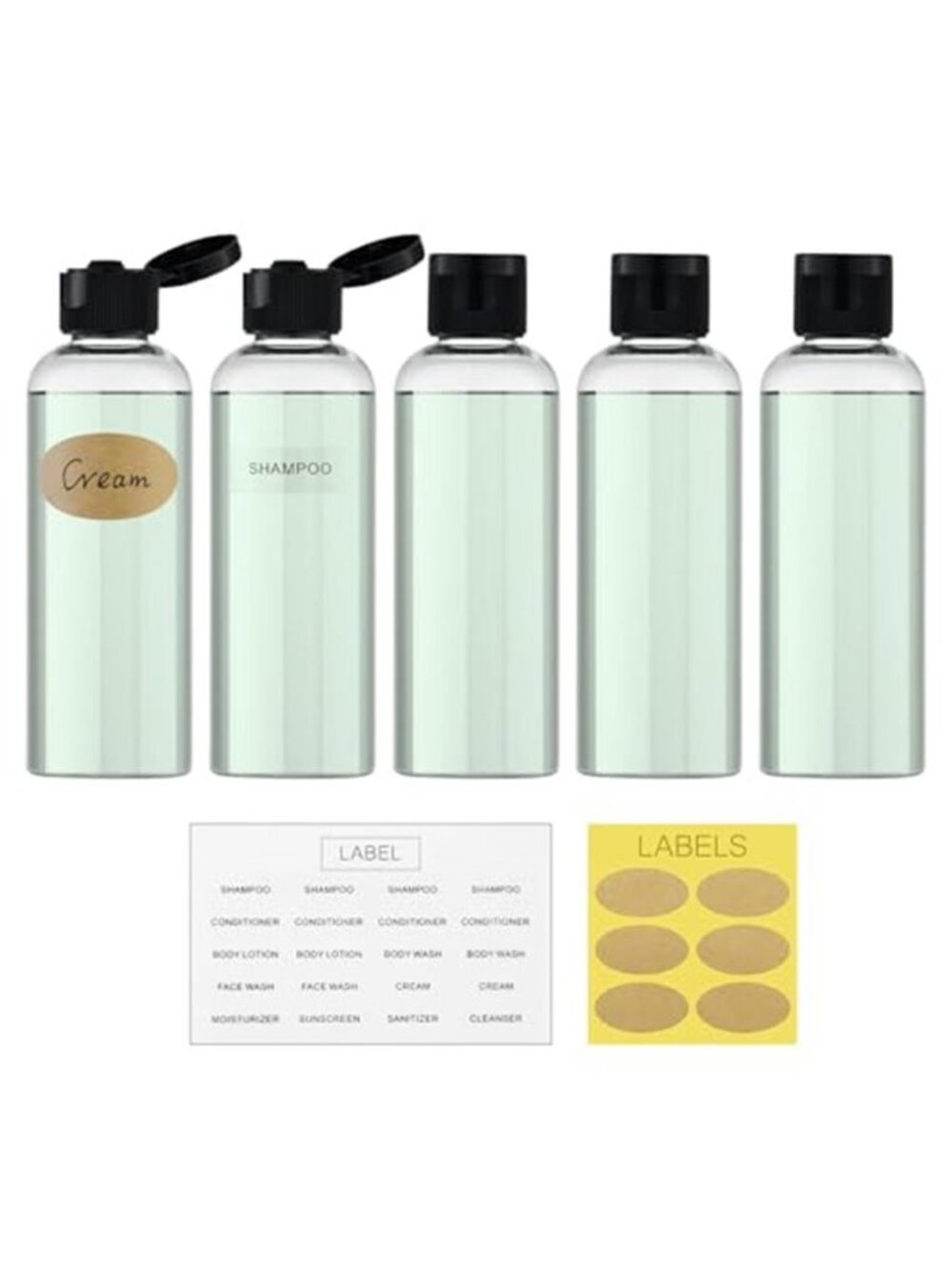 Travel Bottles TSA Approved Refillable Toiletry Containers Leakproof 5 Pack